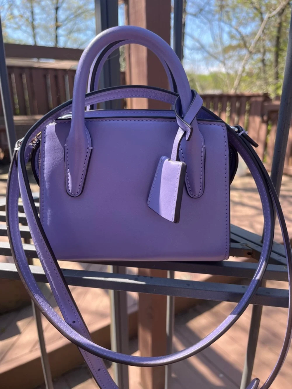 Coach Lavender Mini Satchel Bag with adjustable crossbody - Picture 10 of 17